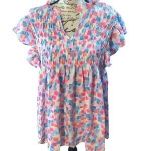 SALE Acelitt from Shein Women's Vibrant Abstract Pattern Blouse Size XL